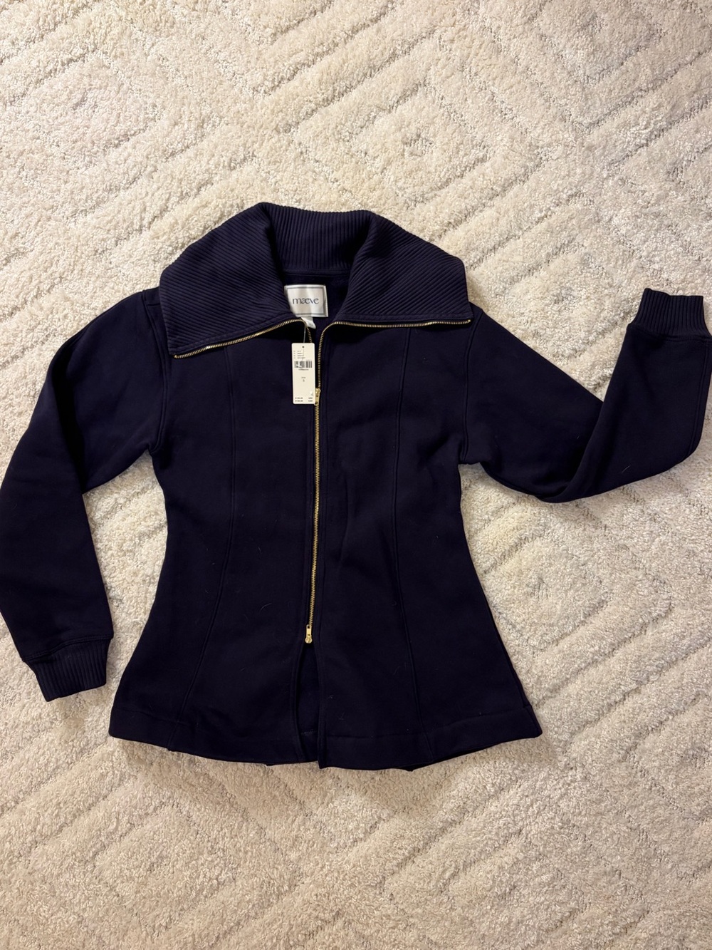 Anthropologie Maeve - Zip-Front Sweater ‘Jacket’ with Fold-Over Collar -NWT - Picture 5 of 6